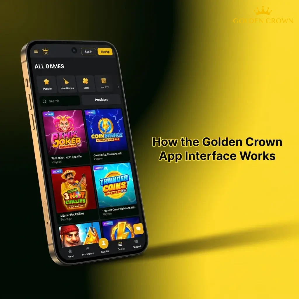 How the Golden Crown App Interface Works