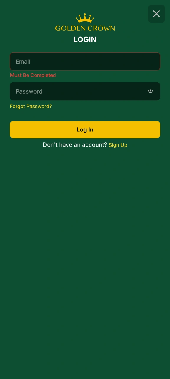Log in to your Golden Crown account to start playing.